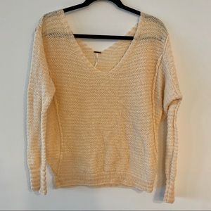 Free People Blush and White Striped Sweater